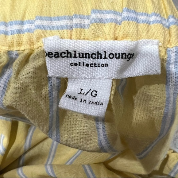 BeachLunchLounge Large Yellow Stripe Tie Sleeve Boho Off the Shoulder Top Y - Picture 5 of 5